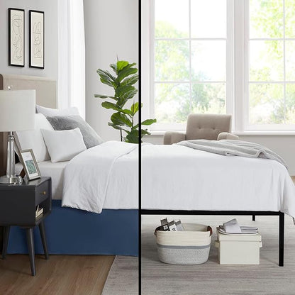 Nestl Navy Blue Twin XL Bed Skirt - Twin XL Size Bed Skirt 14 Inch Drop - Brushed Microfiber Bed Skirts - Hotel Quality Pleated Bed Skirt - Shrinkage & Fade Resistant
