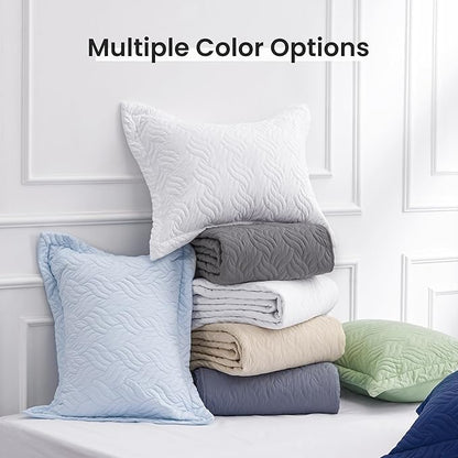 Love's cabin Quilts for Full Bed Sage Bedspreads Bedding Set - Lightweight Bedspread Comforter - Wave Pattern Bedding Coverlet for All Season - 3 Pieces (1 Quilt, 2 Pillow Shams)