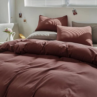 Houseri Brick Red Comforter Set King Brick Color Dark Purple Bedding Sets King Size Women Plum Vintage Comforter Blackish Red Bedding Men Soft Aubergine Comforter Brown Red Bed Quilt Blanket King