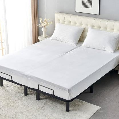Waterproof 32-34" Split Top Queen Mattress Protector for Adjustable Bed Soft Jersey Fitted Matress Cover