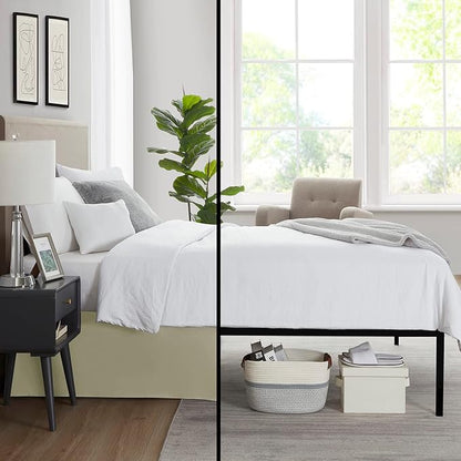 Nestl Green Full Bed Skirt - Full Size Bed Skirt 14 Inch Drop - Brushed Microfiber Bed Skirts - Hotel Quality Pleated Bed Skirt - Shrinkage & Fade Resistant
