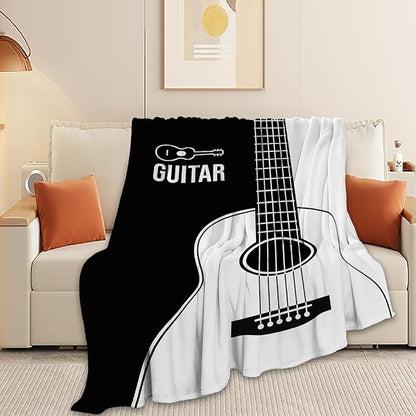 Guitar Blanket Super Soft Warm Fluffy Fleece Flannel Music Instrument Throw Blanket Cozy Fuzzy Plush Stuff Bedding Blankets Gifts for Women Kids Boys Girls Adults 50"X40"