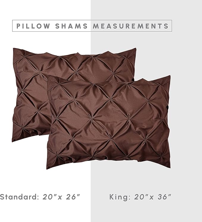 Elegant Comfort 8-Piece Pinch Pleated Comforter Set-All Season Complete Bed in a Bag, Includes 4pc Smart Sheet Set, Bed Skirt, Comforter, Matching Pillowcases and Shams, King/Cal King, Chocolate Brown