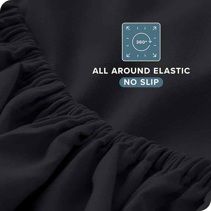 Bare Home Twin XL Sheet Set - 1800 Ultra-Soft Microfiber Twin Extra Long Bed Sheets - Double Brushed - Deep Pockets - Easy Fit - 3 Piece Set - Bedding Sheets & Pillowcases (Twin XL, Black)