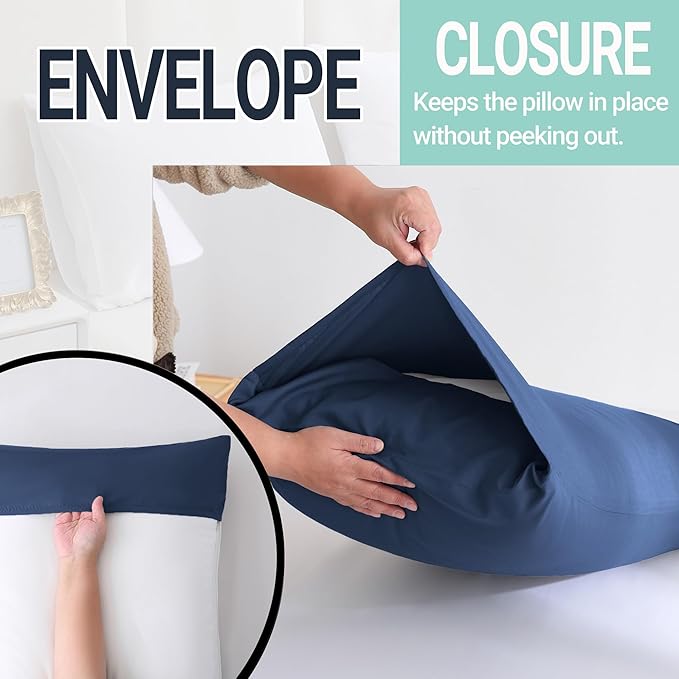 ZPECC Pillow Cases Standard Size Set of 12, 20x26 Envelope Closure Pillowcases, Soft Plain Brushed Microfiber Covers Hypoallergenic Breathable, Navy