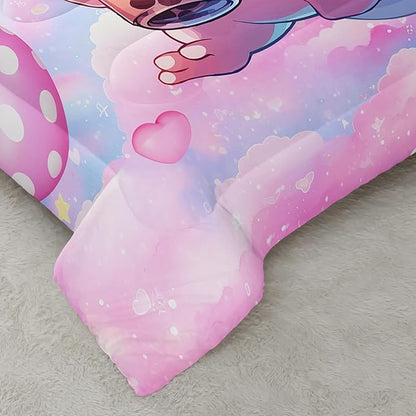 Cute Salamander Comforter Set Twin Kawaii Axolotl Bedding Sets 3PCS for Kids Teen Adult Girl Room Decor Ultra-Soft Lightweight Microfiber 1 Comforter with 2 Pillowcases