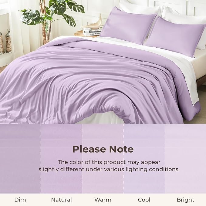 Litanika Lavender Comforter Twin/Twin XL Size, 2 Pieces Boho Lightweight Solid Bedding Comforter Set, All Season Fluffy Bed Set (66x90In Comforter & 1 Pillowcase)