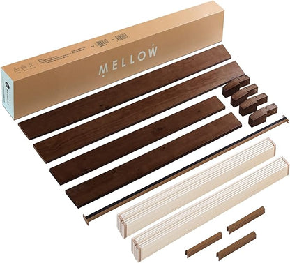 Mellow Naturalista Grand - 12 Inch Solid Wood Platform Bed with Wooden Slats - No Box Spring Needed - Twin (Espresso)