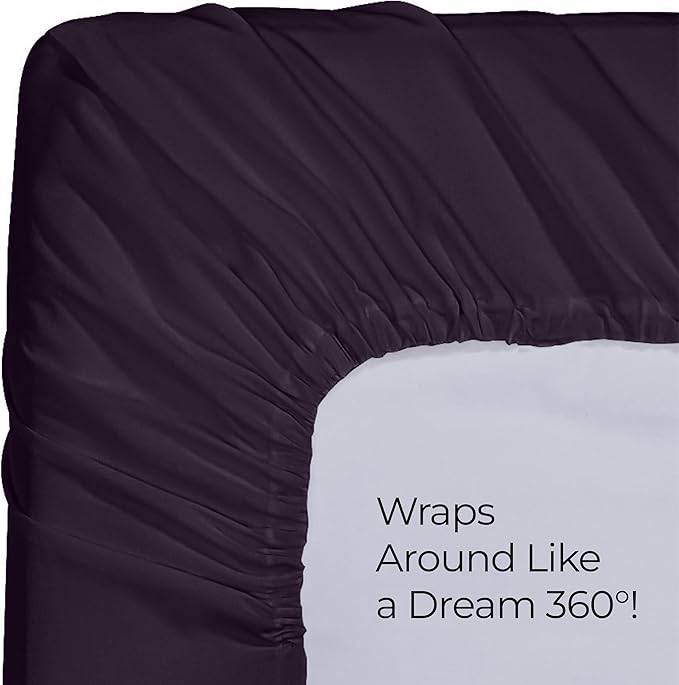 Utopia Bedding Full Fitted Sheet - Bottom Sheet - Deep Pocket - Soft Microfiber - Shrinkage and Fade Resistant - Easy Care -1 Fitted Sheet Only (Purple)