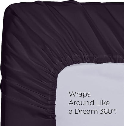 Utopia Bedding Twin Fitted Sheet - Bottom Sheet - Deep Pocket - Soft Microfiber -Shrinkage and Fade Resistant-Easy Care -1 Fitted Sheet Only (Purple)