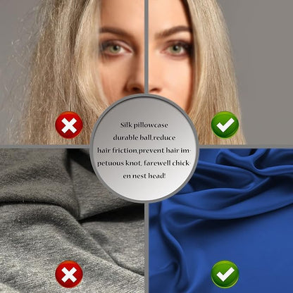 Mulberry Silk Pillowcase for Hair and Skin Pillow Case with Hidden Zipper Soft Breathable Smooth Cooling Silk Pillow Covers for Sleeping (Royal Blue, King,1Pcs)