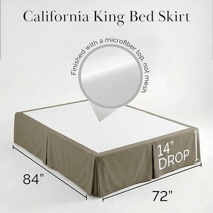 Southshore Fine Living, Inc. Hotel Quality California King Bed Skirt - 14" Drop, Elegant Pleated Design, Premium Dust Ruffle/Cal King Bed Skirt, Easy Care, Luxury Bed Skirt Cal King Size, Dark Taupe