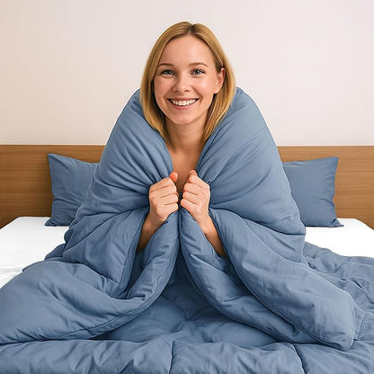 Pure Bedding Duvet Cover Queen Size - 3 Pieces Extra Soft Bedding Set, Includes 1 Duvet Cover 90x90 Inches with Zipper Closure & 2 Pillow Shams, Comforter Not Included, Ash Blue