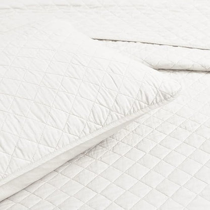 Lush Decor Ava Quilt Diamond Pattern Solid 3 Piece Oversized Bedding Blanket Bedspread Set - King - White