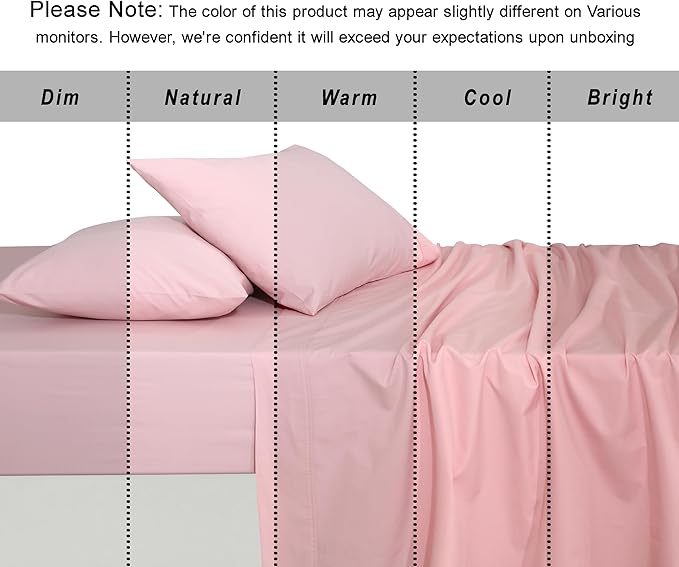 RUVANTI 100% Organic Cotton Sheets King Size, Percale Weave, GOTS Certified, 4-Piece Set, Deep Pocket 15", Crisp & Breathable, Soft Durable Bedding, Sábanas Algodón Orgánico – Peach Skin