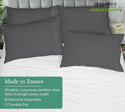 Royale Linens Grey Pillowcase Set Of 12 - Standard 20"x26" Bed Pillow Cover - 1800 Brushed Microfiber - Wrinkle & Fade Resistant - Bulk Pillow Case - Hotel Quality Pillow Case 12 Pack (Standard, Grey)