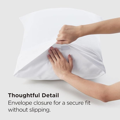 Bedsure Queen Pillow Cases Set of 2 - White Brushed Microfiber Pillowcase 2 Pack, Super Soft Pillowcase, Pillow Shams Covers with Envelope Closure for Kids, Wrinkle, Fade Resistant, 20x30 Inches
