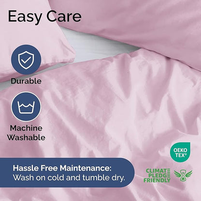 Duvet Cover Queen Size Set - Extra Soft Queen Duvet Cover 90" x 90" with 2 Pillow Shams - Hotel Luxury, Easy Care & Fade Free w/ Zipper Closures & Ties - All Season, Comfy & Breathable (Light Pink)