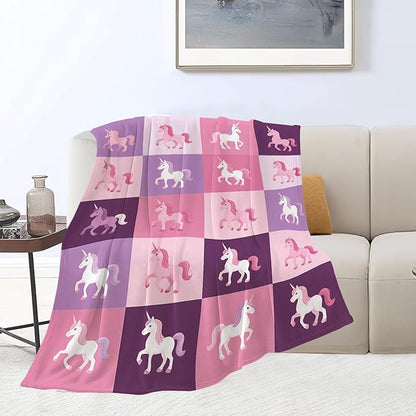 Unicorn Blanket Super Soft Warm Fluffy Fleece Flannel Fantasy Throw Blanket Cozy Fuzzy Plush Stuff Bedding Blankets Gifts for Women Kids Boys Girls Adults 50"X40"