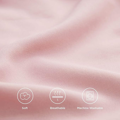 Bedsure Twin Duvet Covers Pink - Soft Brushed Microfiber 2 Pieces with Zipper Closure, 1 Duvet Cover Twin XL 68x90 and 1 Pillow Sham(No Comforter)