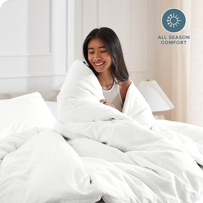 Bare Home Bedding Duvet Cover Extra Long Size - Premium 1800 Super Soft Collection - Lightweight, Cooling Duvet Cover - Soft Breathable Bedding (Twin/Twin XL, Cream)