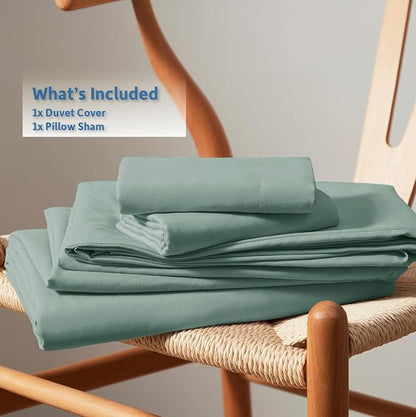 Nestl Twin Duvet Cover Set - Soft Double Brushed Sage Green Duvet Cover Twin XL, 2 Piece, with Button Closure, 1 Duvet Cover 68x90 inches and 1 Pillow Sham