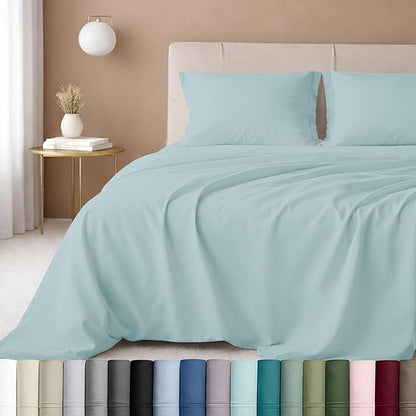 California Design Den Luxury Twin Sheet Set - 100% Cotton, 600 Thread Count Deep Pocket Twin Sheets, Soft Hotel-Quality Bedding with Sateen Weave - Seafoam