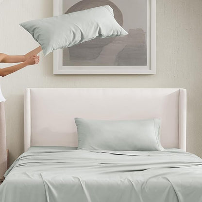 UGG Hedi King Sheet Set 4-Piece Luxury Cooling Sheets Deep Pockets Premium Bedding with 2 Pillow Shams Hypoallergenic Machine Washable Soft Lightweight Bed Set for Bedroom, King, Mineral Green