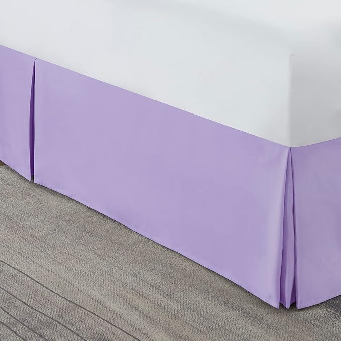Nestl Lavender Bed Skirt Cal King Size - Cal King Bed Skirt 14 Inch Drop - Brushed Microfiber Bed Skirts - Hotel Quality Pleated Bed Skirt - Shrinkage & Fade Resistant