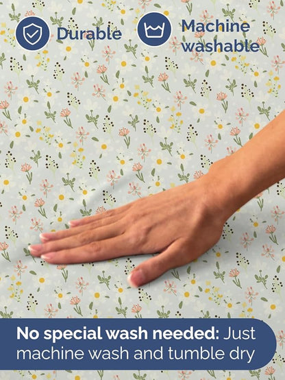 Floral Sheets - Flower Print Bed Sheet Set - 1 Flat, 1 Fitted & 1 Pillowcase w/ Deep Pockets - Comfy, Cozy, Wrinkle & Fade Free - Boho Botanical Bedding - Soft, Breathable & Cooling - Twin XL Size Set