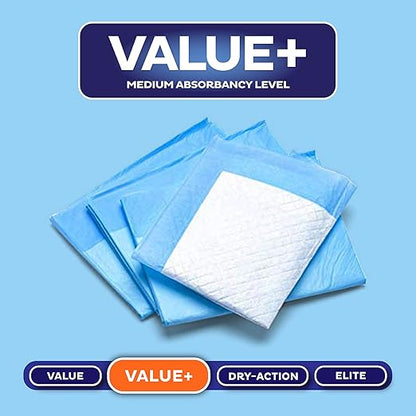 Chucks Pads Disposable [50-Pack] Underpads 17"x 24" - Pee Pads for Dog, Puppy - Diaper Changing Table Pad for Baby - Incontinence Bed & Chair Liners for Elderly - Pet Potty Training Pads - Leak Proof