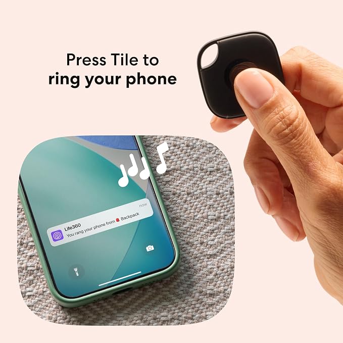 Life360 Tile - Bluetooth Tracker, Keys Finder and Item Locator for Keys, Bags and More. Phone Finder. Both iOS and Android Compatible. 2-Pack (Black/White)