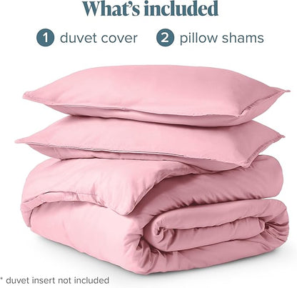 Bare Home Bedding Duvet Cover California King Size - Premium 1800 Super Soft Collection - Lightweight, Cooling - Soft Breathable Bedding Duvet Cover (Cal King, Light Pink)