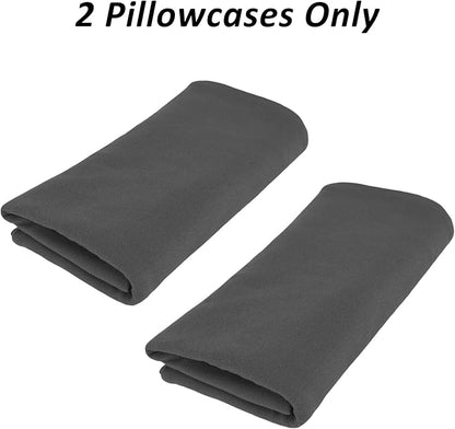 Stretch Pillowcases - Micro Jersey Knit & Ultra Soft, Standard Size - Set of 2 Pillow Cases, Dark Gray