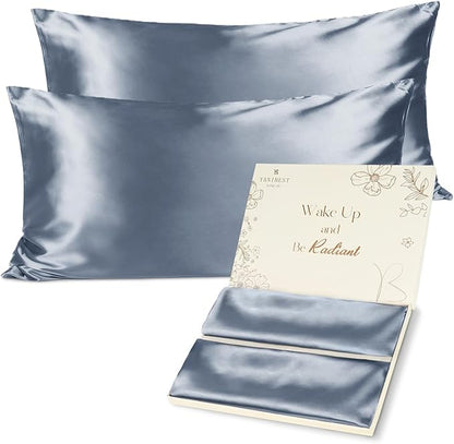 Yanibest Satin Pillowcase, King Size Pillow Cases Set of 2 - Silk Pillow Cases for Hair and Skin with Zipper, Silk Pillow Cases King for 20"x36", Exquisite Packaging for Women Men