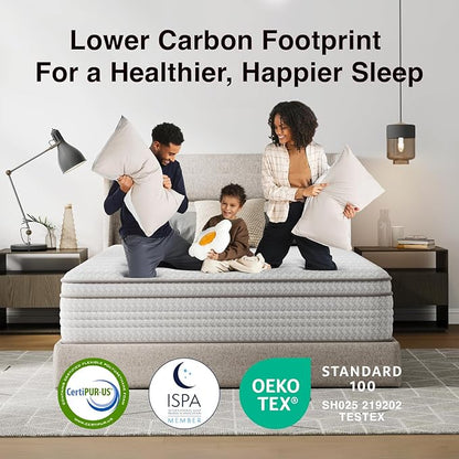 Novilla 14 Inch Full Size Mattress, Hypoallergenic & Back Pain Relief, Hybrid Full Mattresses in a Box with Smarts Coils, Fiberglass Free CertiPUR-US Certified Colchones No Box Spring Needed