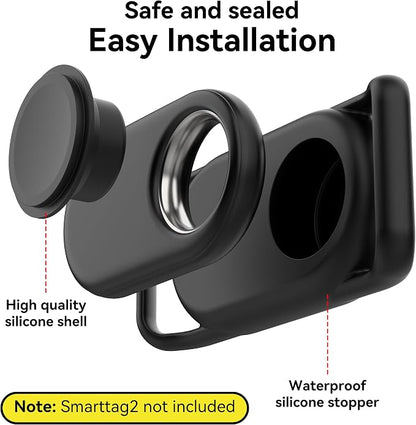 DDJ [2 Pack] Dog Collar Holder for Samsung Smart Tag 2, Dog GPS Tracker Waterproof Silicone Case for Galaxy Smarttag2, Anti-Lost and Scratch Resistant, for Cat, Pet, Fits Different Width Collars