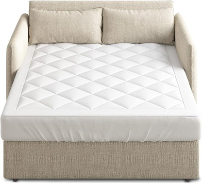Sleep Philosophy Waterproof Sofa Bed Mattress Protector, Holden Sofa Bed Full Mattress Pad, 3M Scotchgard, Microfiber Mattress Topper Fitted Elastic Pocket Fits Up to 8 Inch, Full 54x72, White