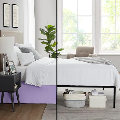 Nestl Lavender Bed Skirt Cal King Size - Cal King Bed Skirt 14 Inch Drop - Brushed Microfiber Bed Skirts - Hotel Quality Pleated Bed Skirt - Shrinkage & Fade Resistant