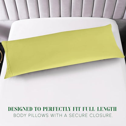 Elegant Comfort Luxury Ultra-Soft 1-Piece Pillowcase Set - 1500 Premium Hotel Quality Microfiber Double Brushed - Wrinkle Resistant, Body Pillowcase Size, Pistachio Green