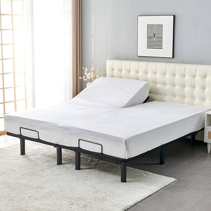 Waterproof 32-34" Split Top Queen Mattress Protector for Adjustable Bed Soft Jersey Fitted Matress Cover