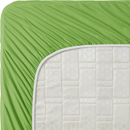 Clara Clark Bed Sheets, Premier 1800 Series 4 Piece Bed Sheet Set, Deep Pocket, Wrinkle, Fade, Stain Resistant, Luxury Soft Bedding Sheets & Pillowcases, Split King, Garden Green