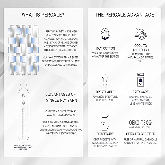 Nautica - Full Size Sheet Sets, Cotton Percale Bedding, Crisp & Cool, Coastal Bedding Set (Costazul Blue/Red, Full)