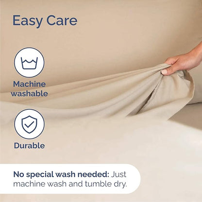 Cal King 6 Piece Sheet Set - Comfy Breathable & Cooling - Ultra-Soft Hotel Luxury Bedding Set with 8-16 Inch Deep Pockets - 1 Flat & 1 Fitted Sheet & 4 Pillowcases - Wrinkle Free & Easy Care - Cream