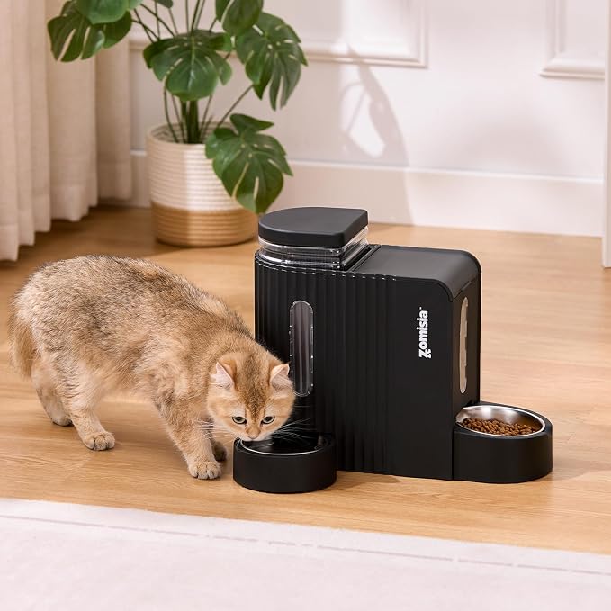 ZOMISIA Gravity Cat Feeder and Water Dispenser, Large Capacity for Puppy