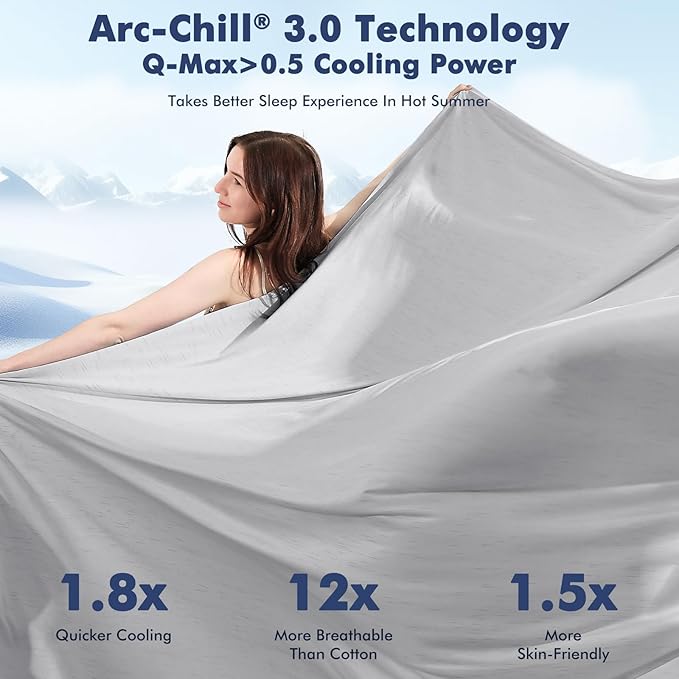 Elegear Cooling Blanket for Hot Sleepers, Double-Sided Arc-Chill® 3.0 Cooling Tech, Q-Max >0.5 Cool to Touch Cooling Blankets, Soft Breathable Summer Blanket for Night Sweats & Hot Flashes