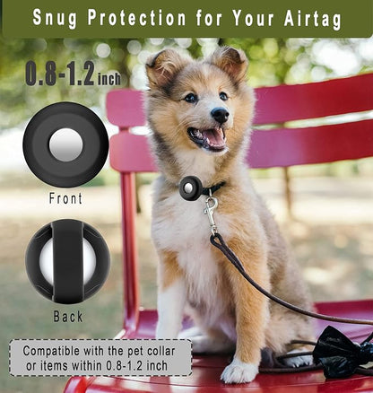 for Airtag Holder for Dog Collar, Cibaabo Silicone Air Tag Case Cover Compatible with Apple Airtags for 0.8-1.2inch Cat Pet Collar Harness Loop | for 0.8-1.2inch Pet Collar | doesn't dangle | Compact | Easy Installation | Compatible with Apple Airtags