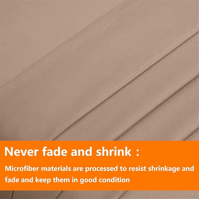 TAIMIT Beige Queen Size Comforter Set - 7 Pieces, Bed in a Bag Bedding Sets with All Season Soft Quilted Warm Fluffy Reversible Comforter,Flat Sheet,Fitted Sheet,2 Pillow Shams,2 Pillowcases