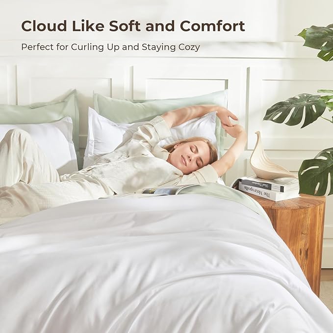 Litanika Twin XL Comforter Set White - 2 Pieces Extra Long Bed Set for College Dorm, All Season Bedding Set for Girls and Boys