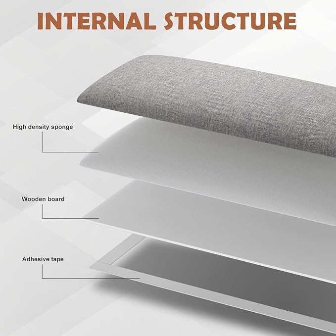 IFNOW Wall Mounted Headboard, Peel and Stick Panels, Medium Gray, Queen | 3D Soundproof Acoustic Padding, Reusable and Removable Tufted fabric Bed Headboard for bedroom (9 Panels, 10" x 24")